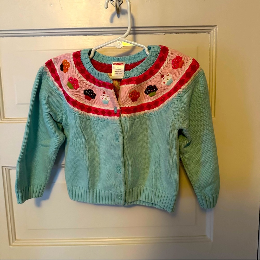 Gymboree girls 2T cupcake cardigan 🧁